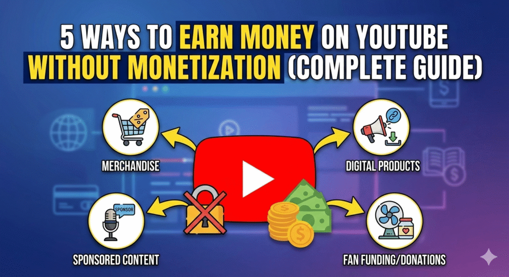 5 Ways to Earn Money on YouTube Without Monetization (Complete Guide)